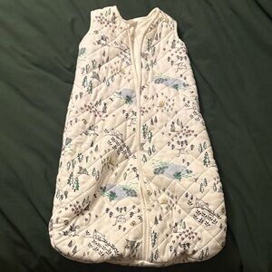 Hanna Andersson Cream Quilted Sleep Sack with Forest Design